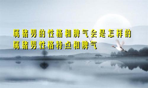 属猪男的性格和脾气会是怎样的属猪男性格特点和脾气