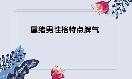 属猪男性格特点脾气