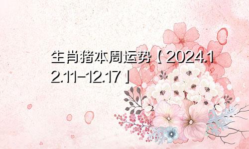 生肖猪本周运势【2024.12.11-12.17】