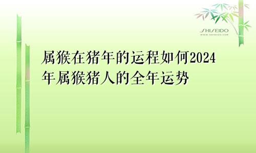 属猴在猪年的运程如何2024年属猴猪人的全年运势