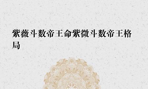 紫薇斗数帝王命紫微斗数帝王格局