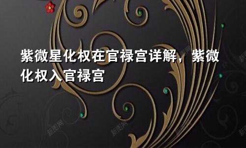 紫微星化权在官禄宫详解,紫微化权入官禄宫