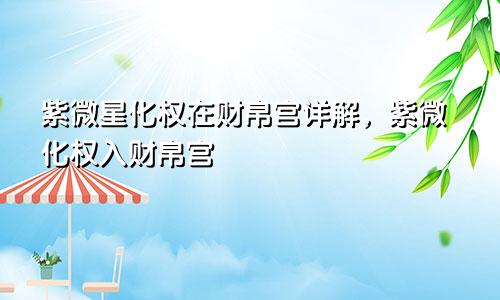 紫微星化权在财帛宫详解,紫微化权入财帛宫