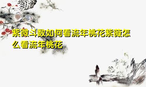 紫微斗数如何看流年桃花紫薇怎么看流年桃花