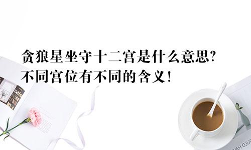 贪狼星坐守十二宫是什么意思?不同宫位有不同的含义!