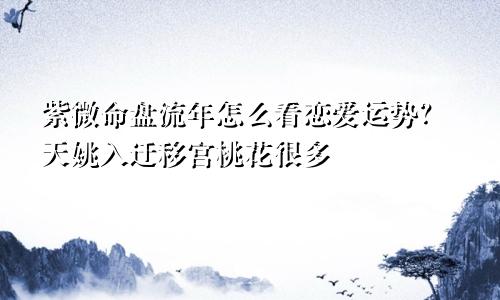 紫微命盘流年怎么看恋爱运势?天姚入迁移宫桃花很多
