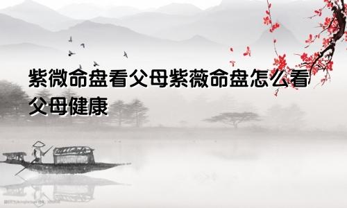 紫微命盘看父母紫薇命盘怎么看父母健康