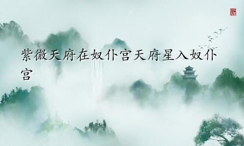 紫微天府在奴仆宫天府星入奴仆宫