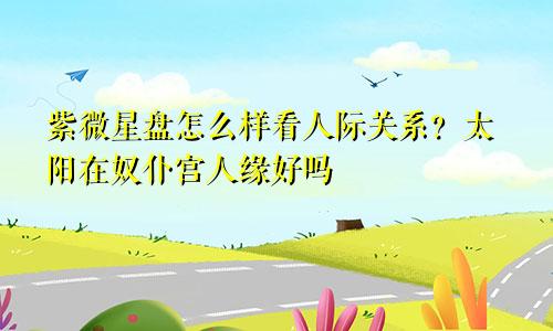 紫微星盘怎么样看人际关系?太阳在奴仆宫人缘好吗