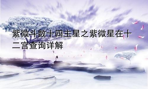 紫微斗数十四主星之紫微星在十二宫查询详解