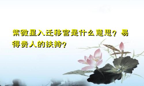 紫微星入迁移宫是什么意思？易得贵人的扶持？