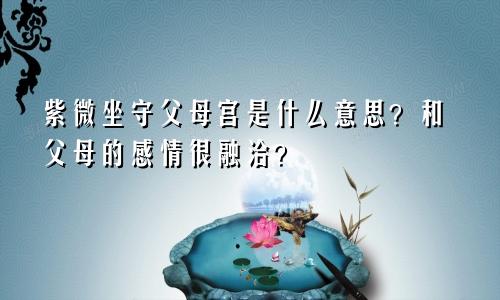 紫微坐守父母宫是什么意思?和父母的感情很融洽?