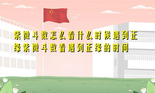 紫微斗数怎么看什么时候遇到正缘紫微斗数看遇到正缘的时间