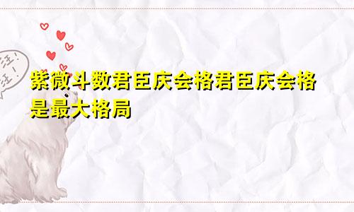紫微斗数君臣庆会格君臣庆会格是最大格局