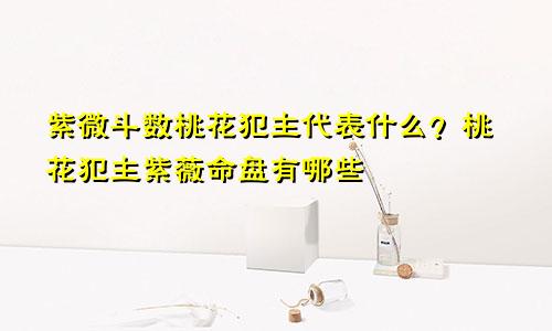 紫微斗数桃花犯主代表什么?桃花犯主紫薇命盘有哪些