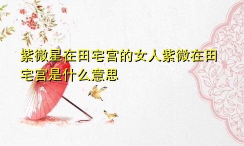紫微星在田宅宫的女人紫微在田宅宫是什么意思