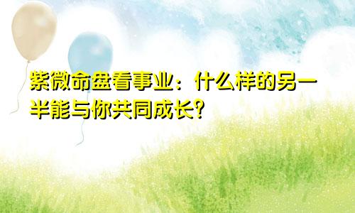 紫微命盘看事业:什么样的另一半能与你共同成长?