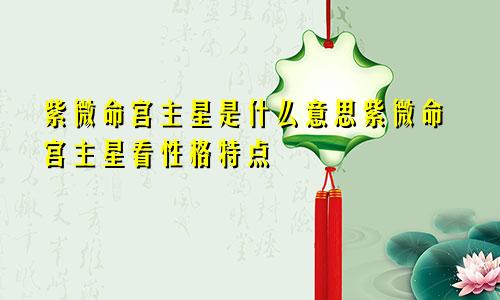 紫微命宫主星是什么意思紫微命宫主星看性格特点