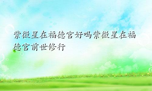 紫微星在福德宫好吗紫微星在福德宫前世修行
