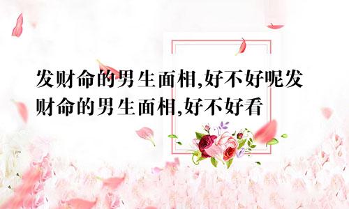 发财命的男生面相,好不好呢发财命的男生面相,好不好看