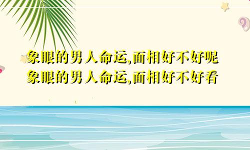 象眼的男人命运,面相好不好呢象眼的男人命运,面相好不好看