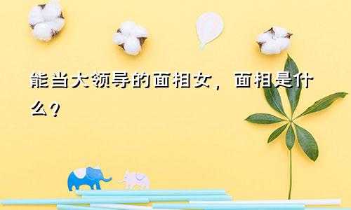 能当大领导的面相女，面相是什么？