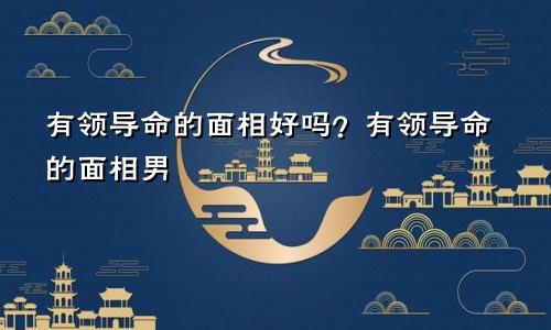 有领导命的面相好吗？有领导命的面相男