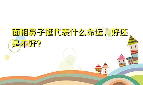 面相鼻子挺代表什么命运，好还是不好？