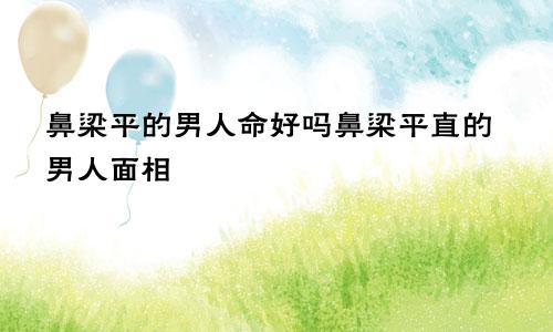 鼻梁平的男人命好吗鼻梁平直的男人面相