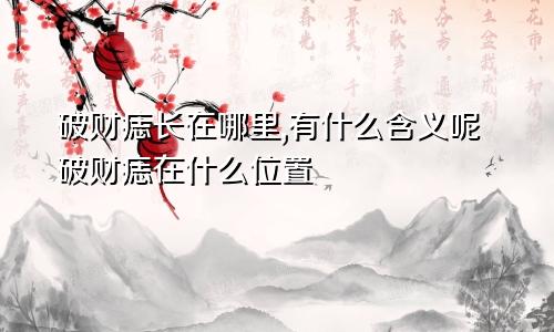 破财痣长在哪里,有什么含义呢破财痣在什么位置