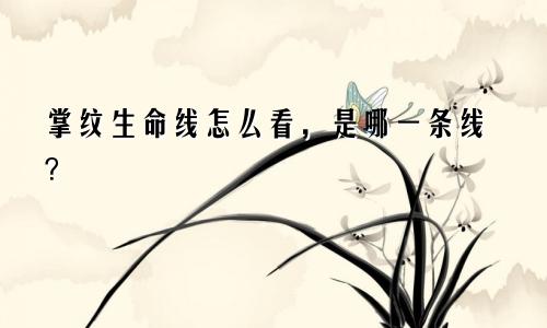 掌纹生命线怎么看，是哪一条线？