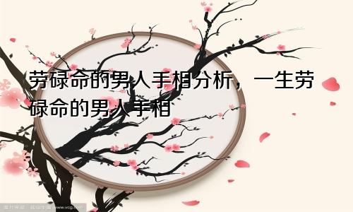 劳碌命的男人手相分析，一生劳碌命的男人手相