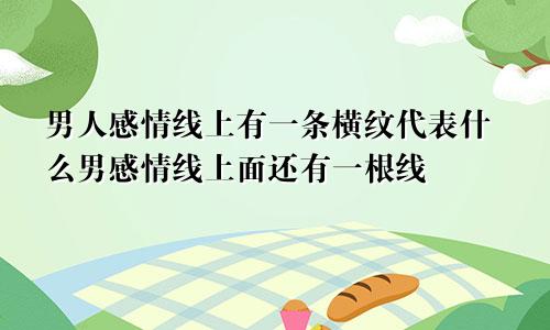 男人感情线上有一条横纹代表什么男感情线上面还有一根线