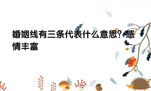 婚姻线有三条代表什么意思？感情丰富