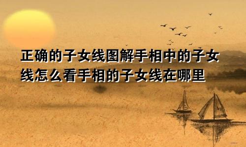 正确的子女线图解手相中的子女线怎么看手相的子女线在哪里