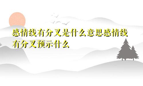 感情线有分叉是什么意思感情线有分叉预示什么