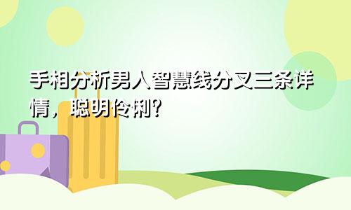 手相分析男人智慧线分叉三条详情，聪明伶俐？