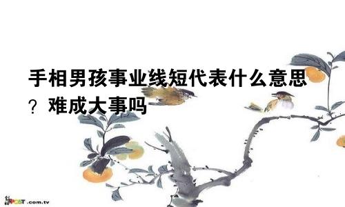 手相男孩事业线短代表什么意思？难成大事吗