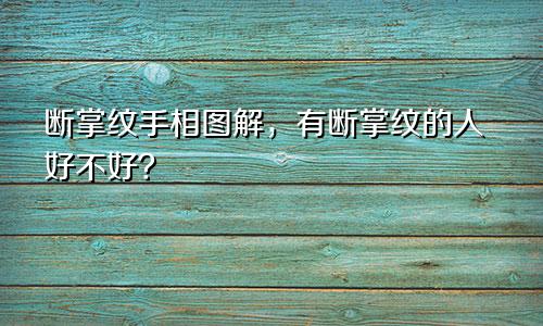 断掌纹手相图解,有断掌纹的人好不好?