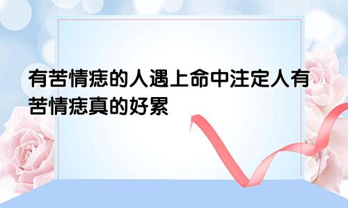 有苦情痣的人遇上命中注定人有苦情痣真的好累