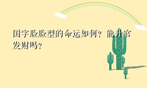 国字脸脸型的命运如何?能升官发财吗?