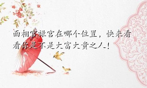 面相官禄宫在哪个位置，快来看看你是不是大富大贵之人！