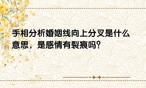 手相分析婚姻线向上分叉是什么意思,是感情有裂痕吗?