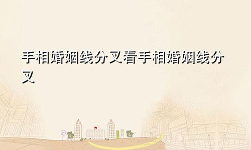 手相婚姻线分叉看手相婚姻线分叉