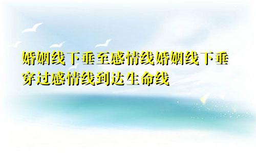婚姻线下垂至感情线婚姻线下垂穿过感情线到达生命线