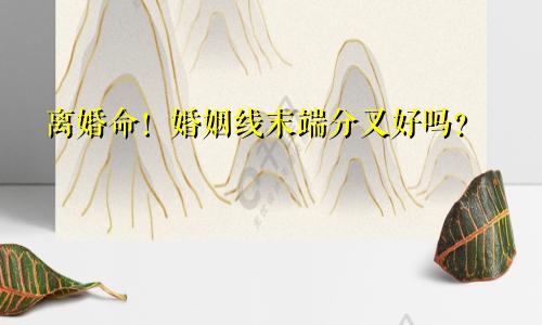 离婚命！婚姻线末端分叉好吗？