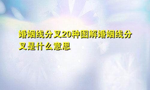 婚姻线分叉20种图解婚姻线分叉是什么意思