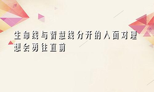 生命线与智慧线分开的人面对理想会勇往直前