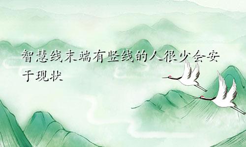 智慧线末端有竖线的人很少会安于现状