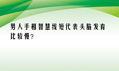 男人手相智慧线短代表头脑发育比较慢？